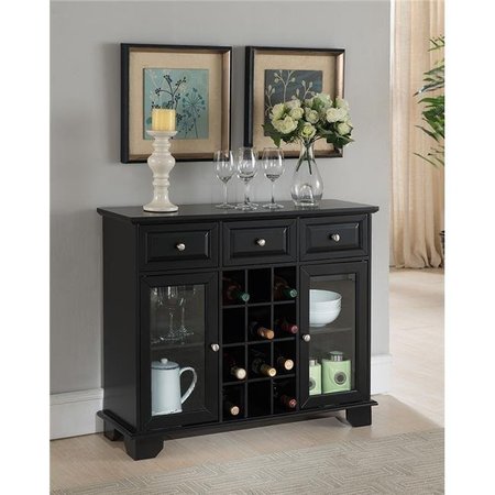 KB KB WR1348 30 x 36.5 x 12 in. Wood Storage Wine Cabinet - Black WR1348